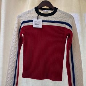 RED Valentino Cable Knit Virgin Wool Sweater